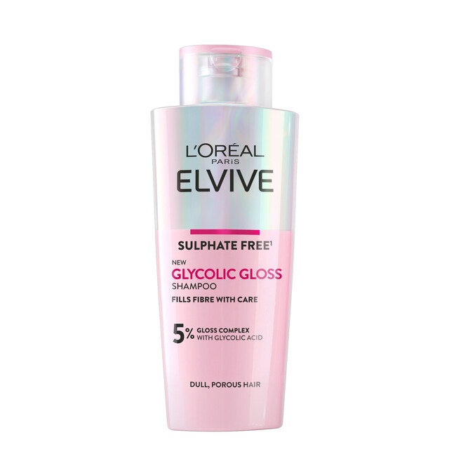 L'Oréal Paris Elvive Glycolic Gloss Shampoo: Sulphate-Free Treatment for Dull Hair, 200ml Bottle, Reveals Healthy Shine