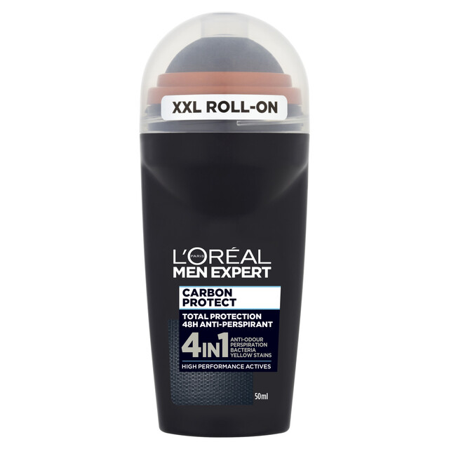 L'Oréal Men Expert Roll-On Deodorant: Carbon Protect 48h Anti-Perspirant for Long-Lasting Freshness, 50ml