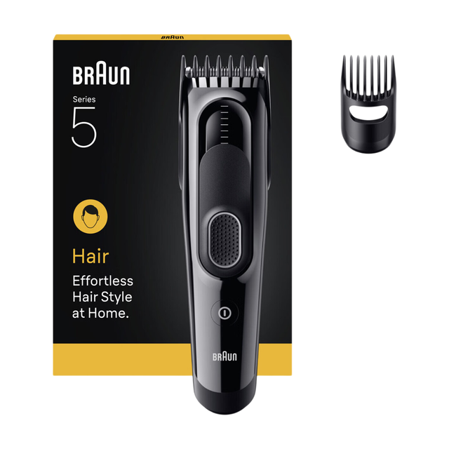 BRAUN Hair Clipper Series 5 for men with 9 Lengths, Lifetime Sharp Blades, 2 Styling Tools - HC5510, Black Top Gift Picks