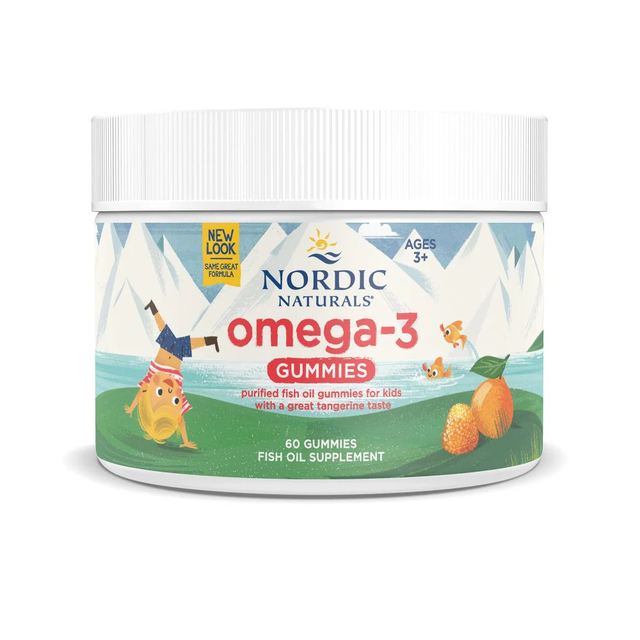Nordic Naturals Omega-3 Tangerine Gummies for Daily Wellness, 60 Tasty Fish Oil Treats for Nutritional Support