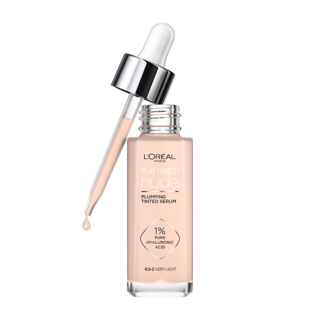 L'Oréal Paris Tinted Serum Foundation with Very Light Shade 0.5-2, a Natural-Looking Skin Tint for a Flawless, Hydrated Complexion