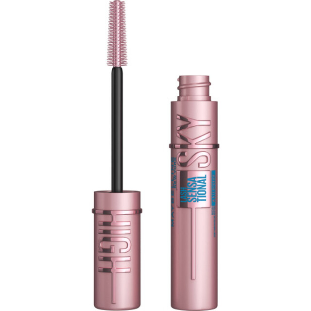 Maybelline Beauty Makeup Eyes Lash Sensational Sky High Waterproof Mascara 01 Black 6ml for Volumized Long Lashes
