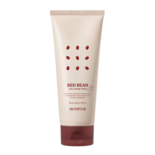 SKINFOOD Red Bean Scrub Foam 150g - Deep Cleansing Facial Exfoliator with Natural Red Bean for Smooth, Clear Skin