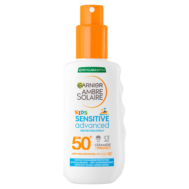 Garnier Ambre Solaire Baby Suncream: SPF 50+ Sensitive Advanced Kids Sun Spray for Delicate Skin 150ml