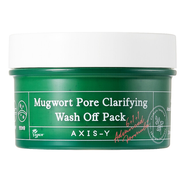 AXIS-Y Face Mask: Mugwort Pore Clarifying Wash Off Pack 100ml for Deep Exfoliating & Purifying Skin Care Treatment