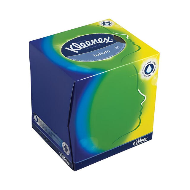 Kleenex Facial Tissues: Lotion Soothing Cube Box with 56 Balsam Infused Sheets for Gentle, Everyday Care