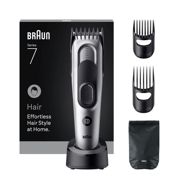 BRAUN Series 7 HC7590 Men's Hair Clipper Kit with 5 Styling Tools & 17 Length Settings for Professional Home Grooming