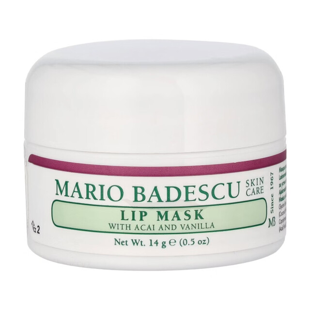 Mario Badescu Nourishing Lip Care Mask with Acai & Vanilla | Soothing Night Treatment for Dry Lips 14g