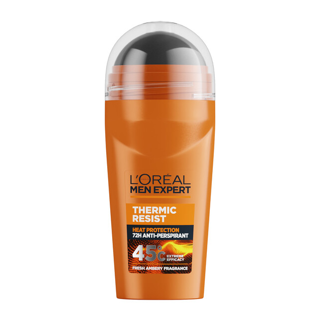 L'Oréal Paris Men Expert Thermic Resist Roll-On Deodorant & Anti-Perspirant for Heat & Activity, 48h Protection
