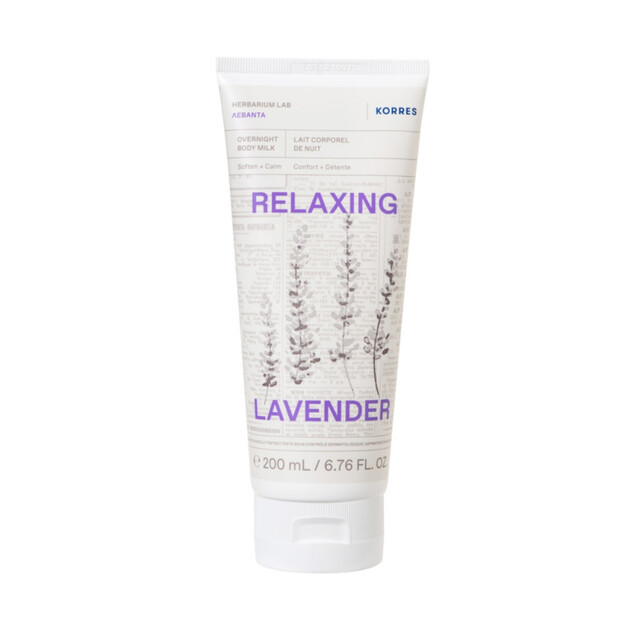 Korres Body Care: Overnight Body Milk with Relaxing Lavender, 200ml - Deeply Nourishing Skin Treatment