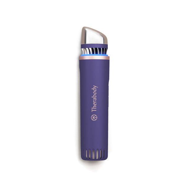 Therabody TheraFace Depuffing Wand: Portable Cold & Heat Facial Massager For Anti-Aging & Brighter Skin, Lightweight Indigo Design