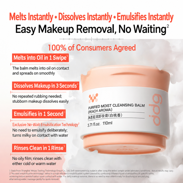 ddg Clarifying Lightweight Cleansing Balm in White Peach Scent, 110ml | Face Cleanser for a Refreshing Clean