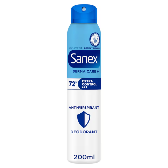 Sanex Deodorant Spray and Aerosol Extra Control 72hr 200ml Long‑Lasting Freshness for Confident All‑Day Protection