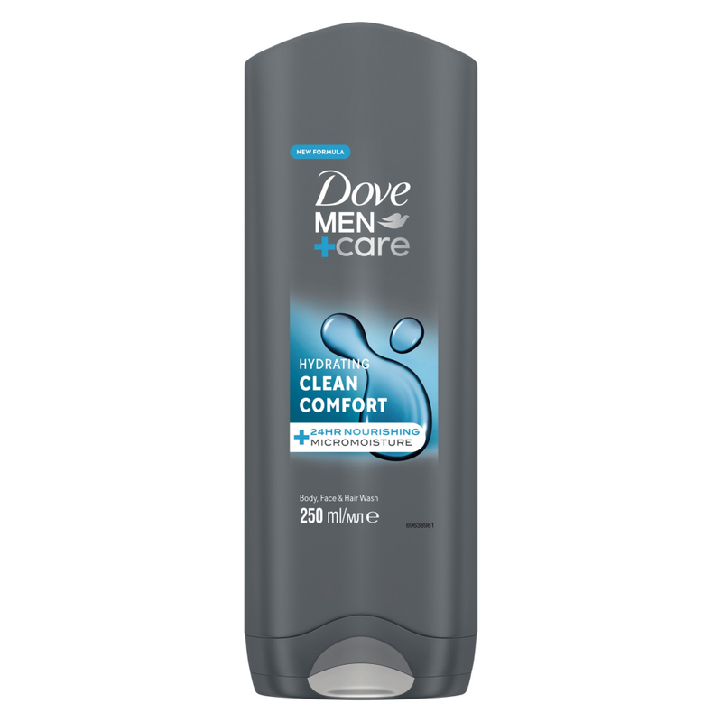 Men+Care Hydrating 3-in-1 Hair Face and Body Wash Clean Comfort 250ml