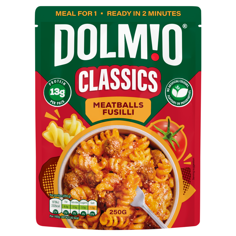 Dolmio Classics Meatballs Fusilli Pasta 250G
