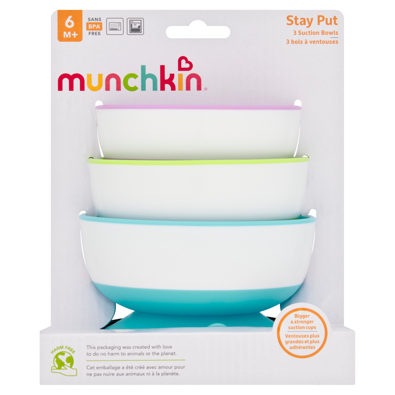 Stay Put Suction Bowls 6+ months 3 Pack