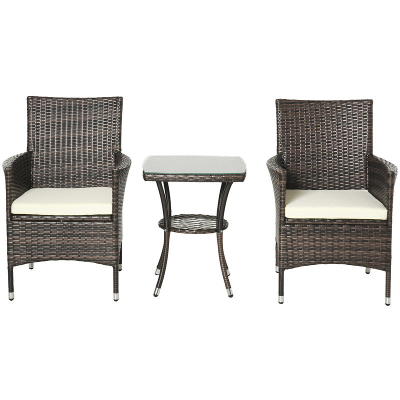 3 Piece Rattan Bistro Set