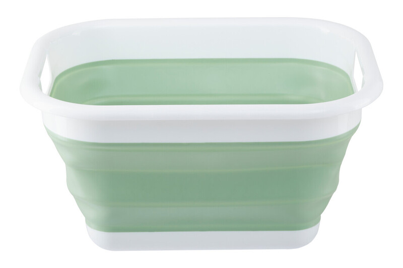 Collapsible Green White Laundry Basket