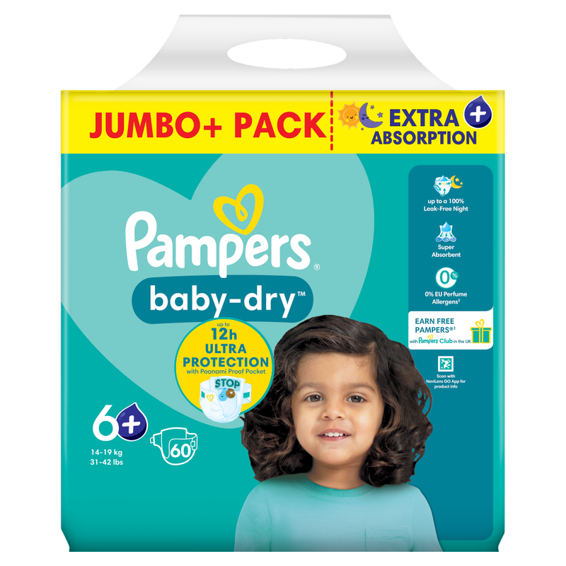 Baby-Dry Nappies Size 6+ 60 Pack Jumbo+ Pack