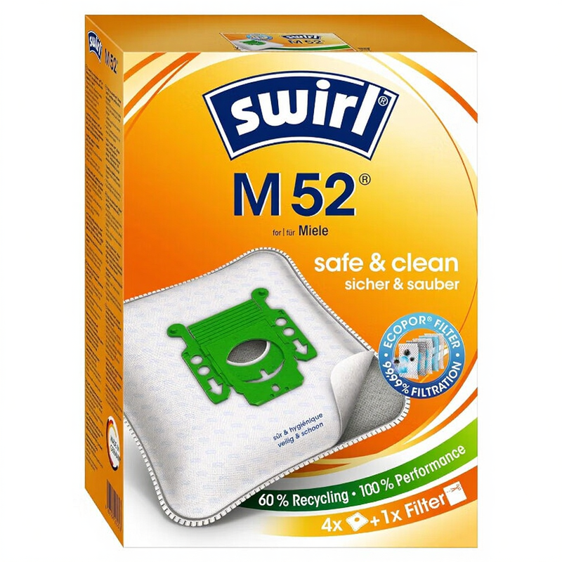 Swirl Miele M52 Staubsaugerbeutel (4 Staubsaugerbeutel + 1 Filter)