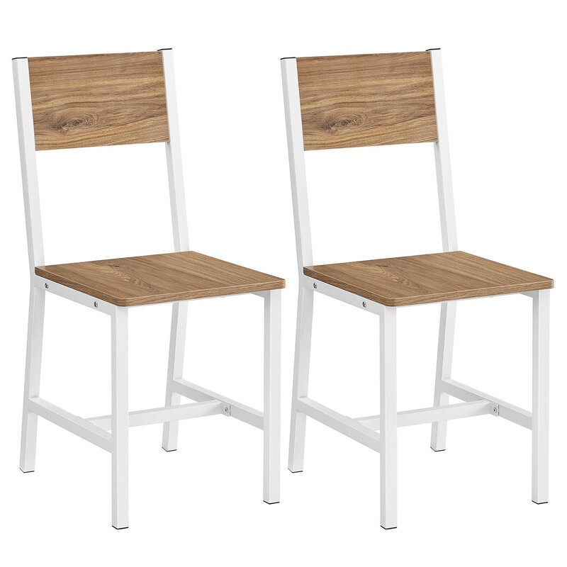 Dining Chairs Oak Effect/White 2pcs