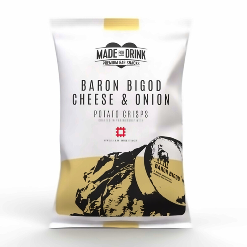 Made For Drink Baron Bigod Cheese & Onion Potato Crisps 150G
