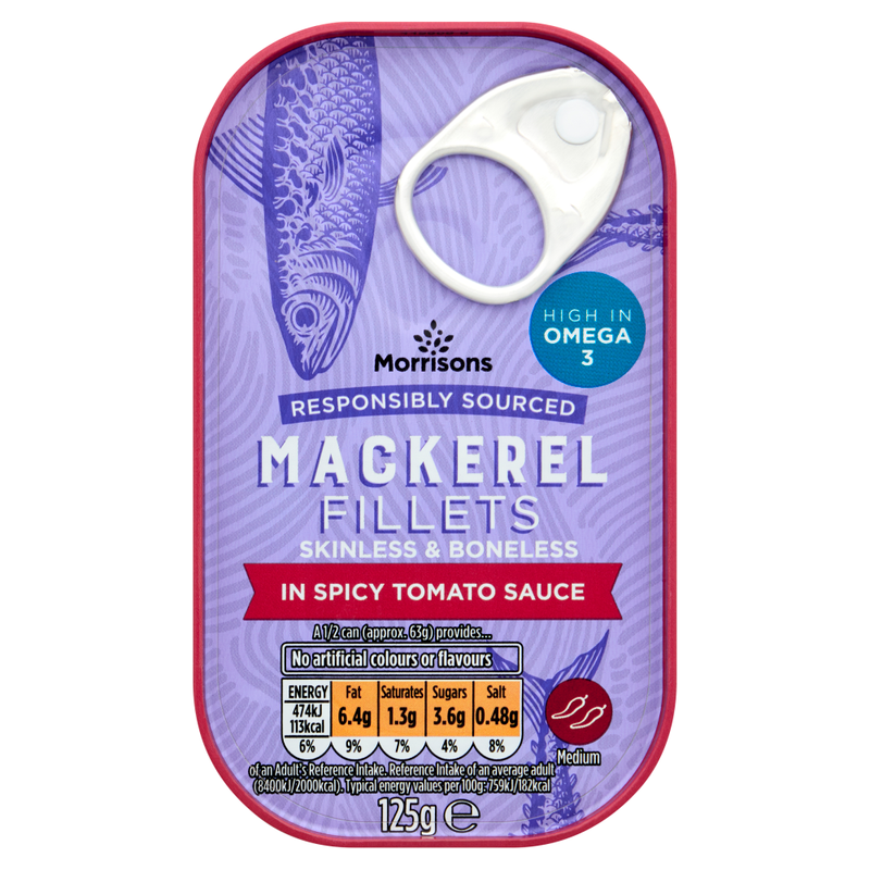 Mackerel Fillets In Spicy Tomato Sauce 125g