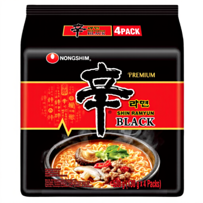 NongShim Shin Ramyun Zwart (assorti) 4 x 130 g