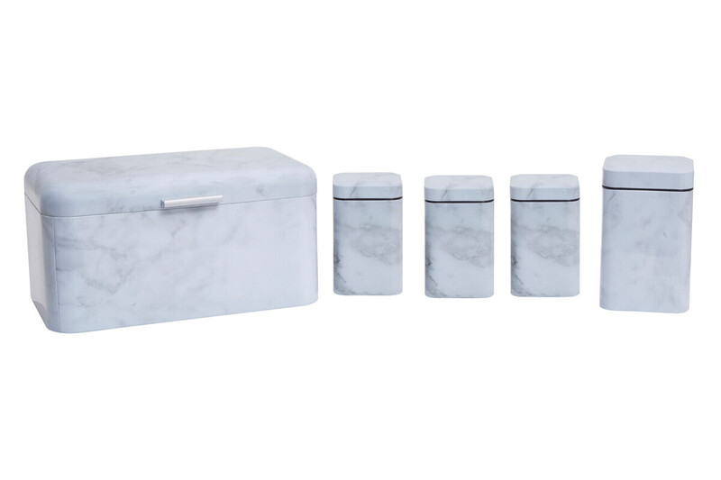 5 Piece Marble Effect Kitchen Storage Set