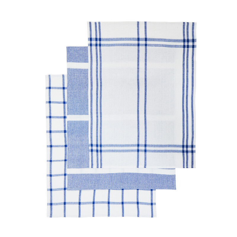Maison By Premier Blue/White Tea Towels Doro Waffle 3Pcs