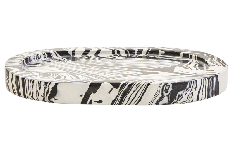 Decorative Tray Helsa Marble Black/White