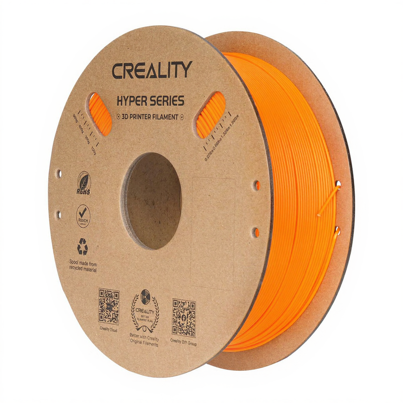 Creality Hyper PLA Oranje 1 kg, Hoge snelheid 30-600 mm/s, Dimensie nauwkeurigheid +/-0,02 mm, Compatibel met de meeste FDM 3D-printers, 1 kg (2,2 lbs) spoel