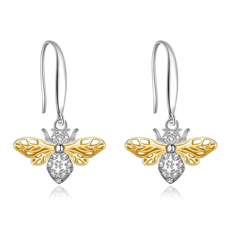 Bee Earrings Cubic Zirconia Hypoallergenic Jewellery for Sensitive Ear