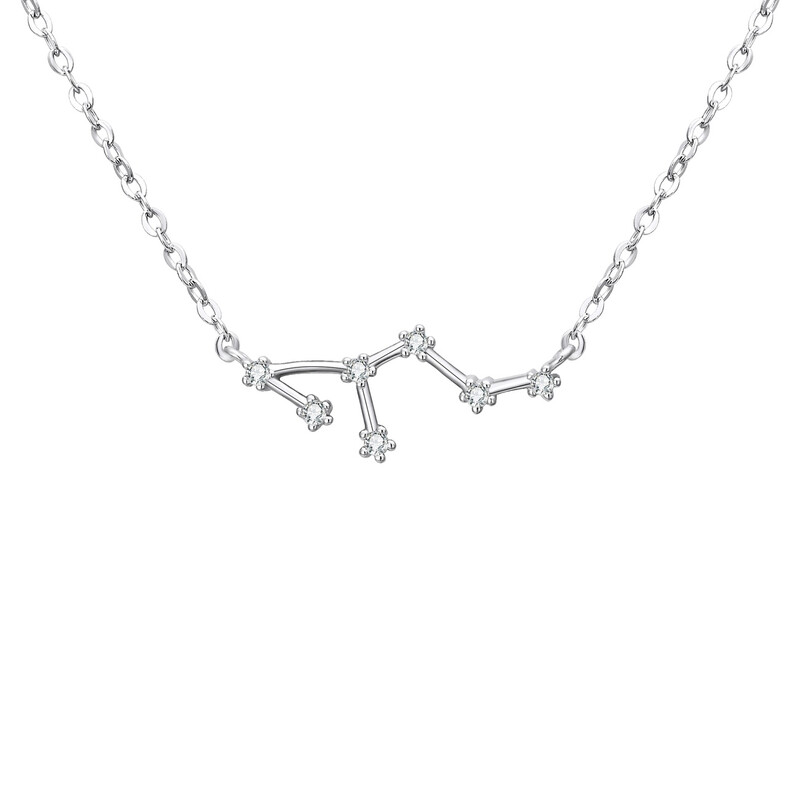 Cubic Zirconia Leo Zodiac Horoscope Astrology Pendant Necklace