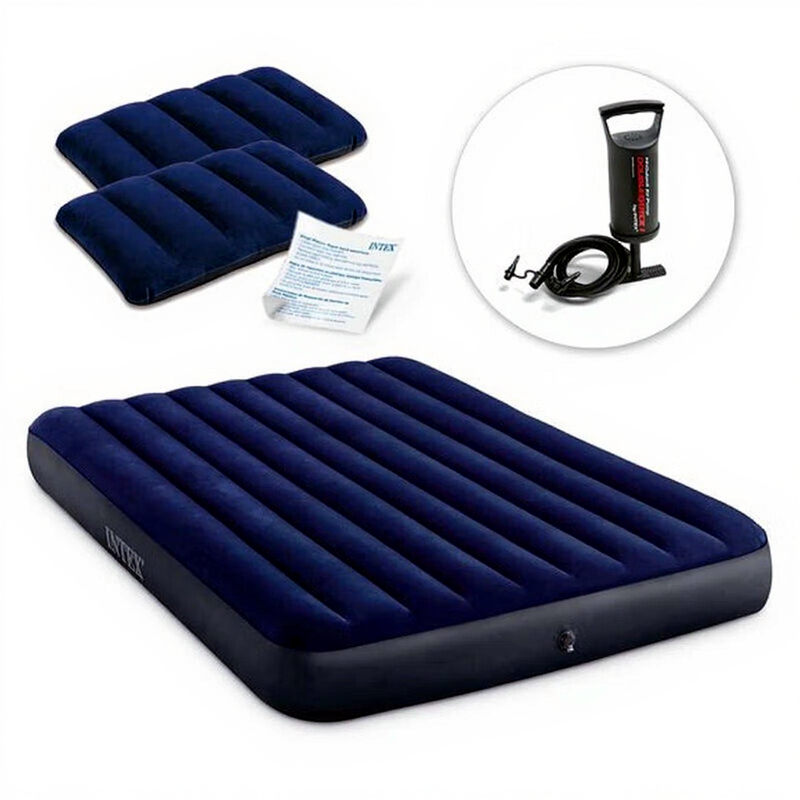 INTEX DuraBeam Classic Queen Luftbett 152 × 203 cm mit Pumpe & Kissen-Set