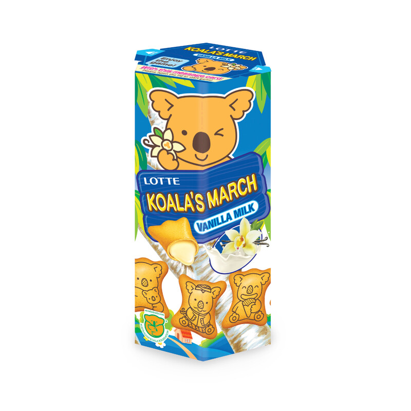 Lotte Cream/Light Koala’s March Biscuits With Vanilla Flavour Filling 37G