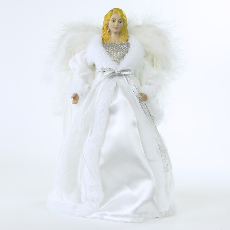 12" White Tree Top Angel