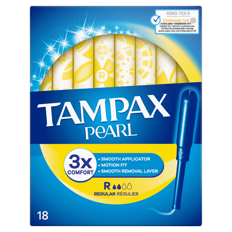 Pearl Regular Tampons With Applicator 18 Pads