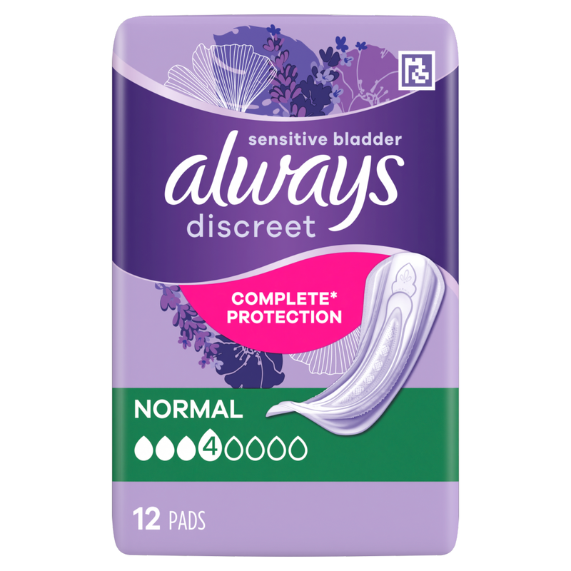 Always Women's Light Discreet Incontinence Pads Normal 12 Pack