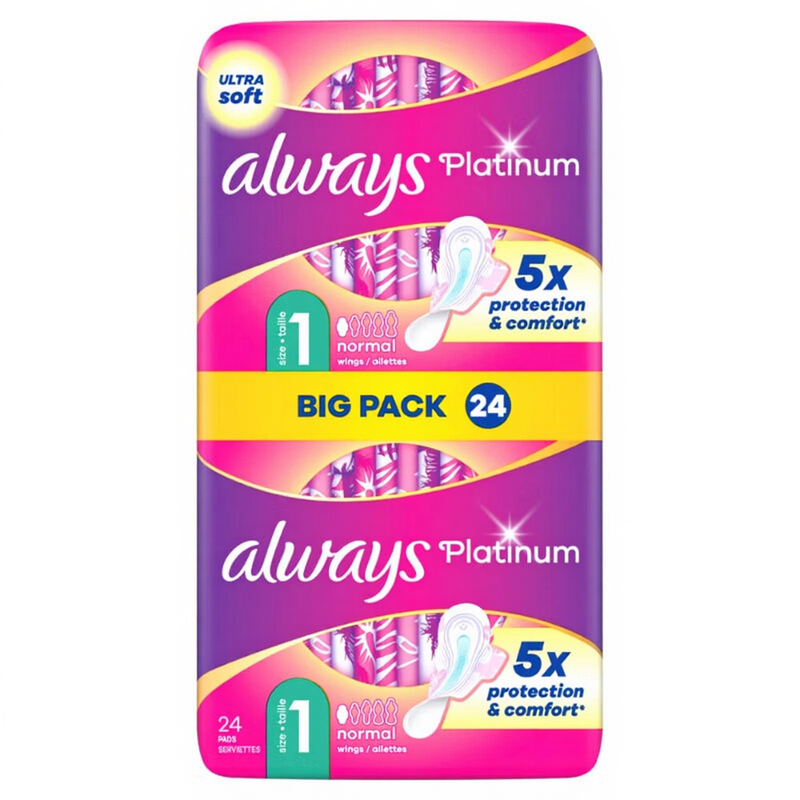 Always Platinum - Maandverband - Maat 1 - Normal Wings - Big Pack - 24 Pads