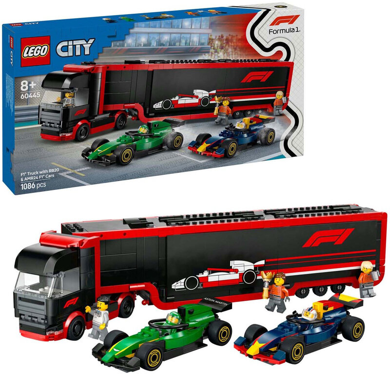 City 60445 F1 Truck with RB20 & AMR24 F1 Cars