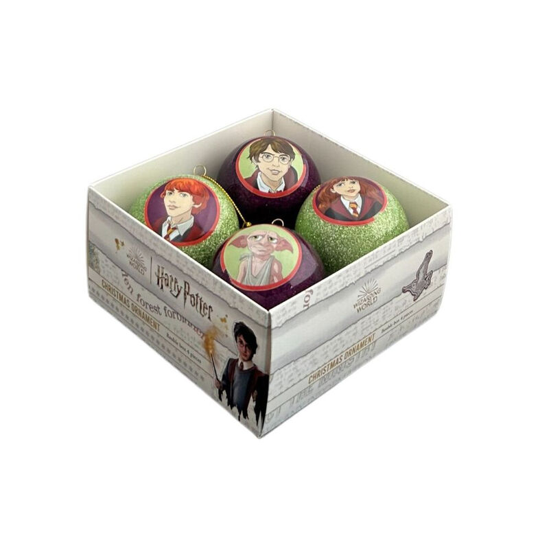 Warner Brothers Harry Potter Characters Baubles Set 4 Pieces (4.5cm)