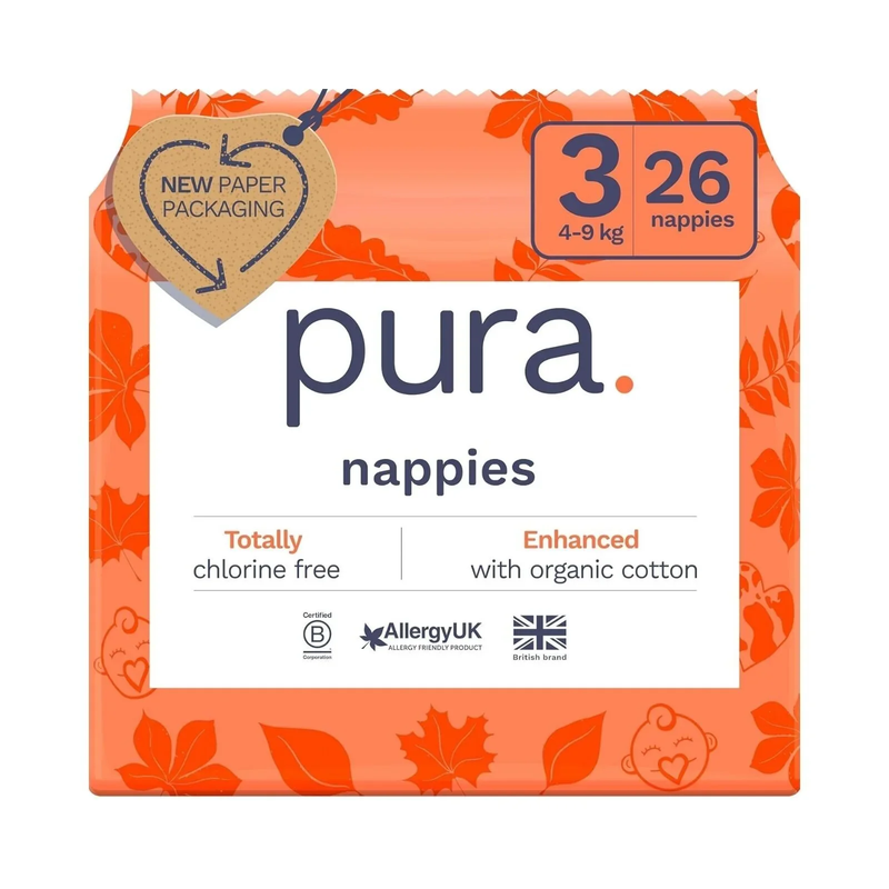 Eco Nappies Size 3 4-9 Kg 26 Nappies