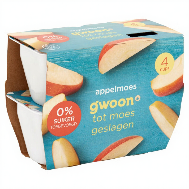 G'woon Appelmoes - 4 stuks, 100 g