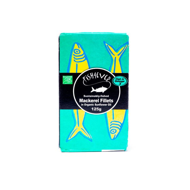 Mackerel Fillet In Organic Sunflower Oil 125g