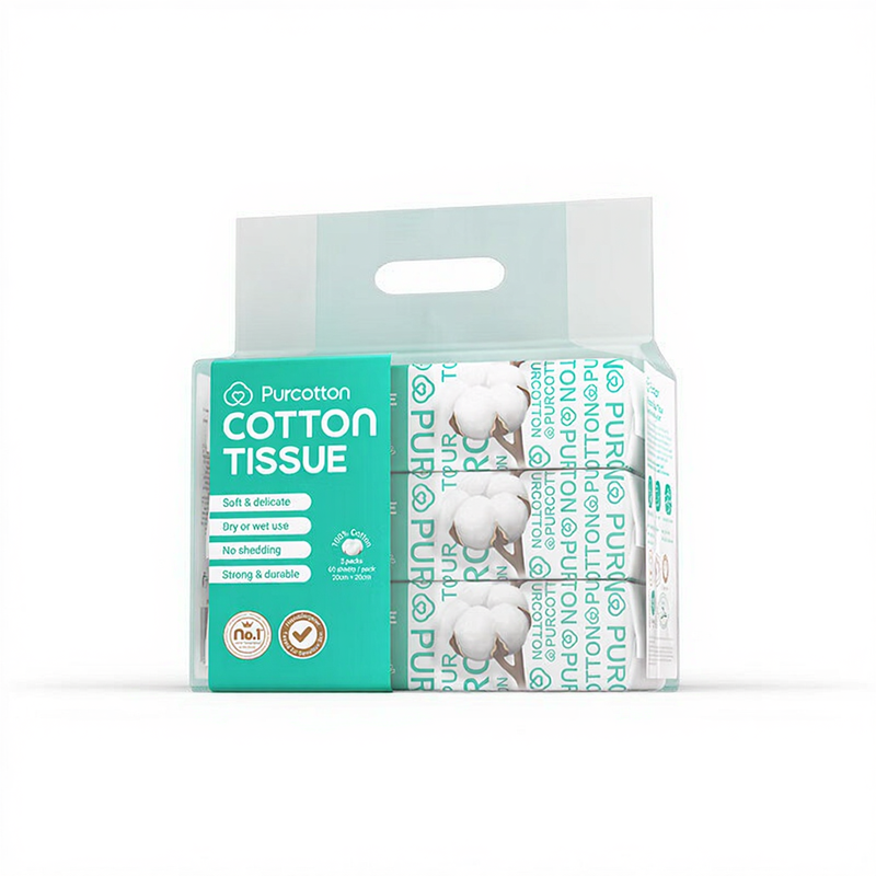 Purcotton Baumwoll-Feuchttücher, 180 Stück (60 Stück × 3 Packungen), sanft und hautfreundlich, für Feuchtigkeitsmasken und Gesichtsreinigung