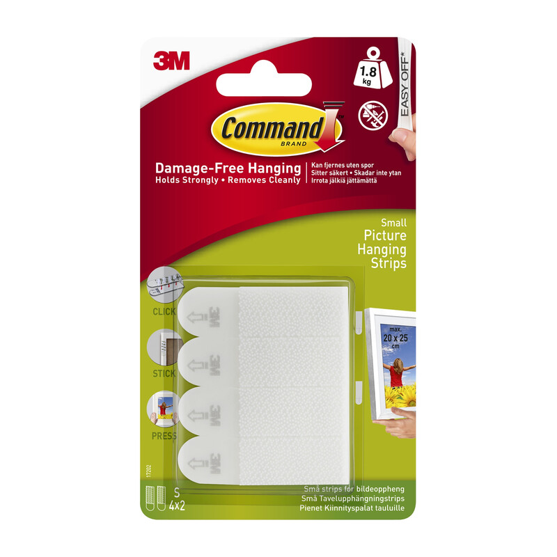 3M Command Removable Picture Hanging Strips, Set of 4