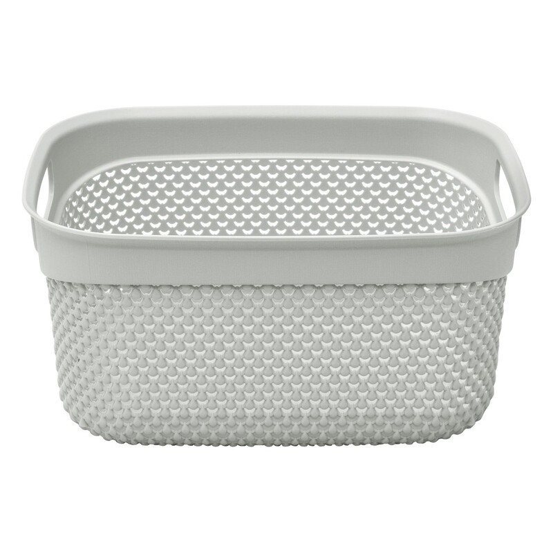 Droplette Design Plastic Storage Basket – 6.6L, Ice Grey