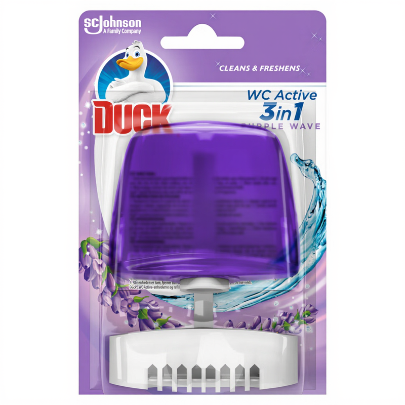 Duck Active vloeibare toiletblok met randbehang Purple Wave 55 ml