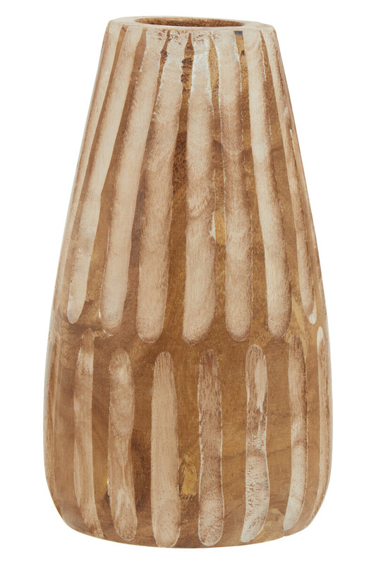 Vase Arlo Tapered Engraved Wooden Natural Large